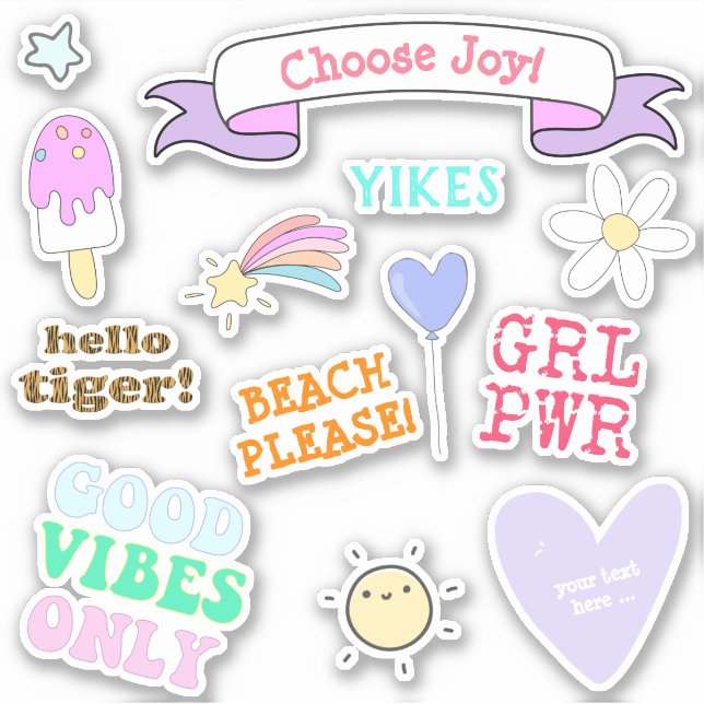 Adesivo Bons Vibes Apenas - Raparigas VSCO (Frente)