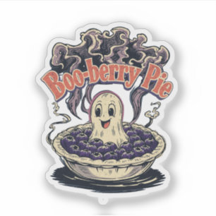 Adesivo Boo berry Pie Dia de as Bruxas engraçado Blueberry