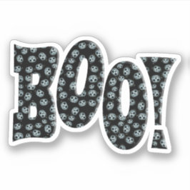 Adesivo BOO! Com Abóbora Branca de Halloween
