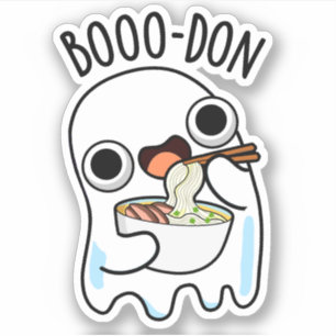 Adesivo Boo-don Funny Ghost Udon Pun