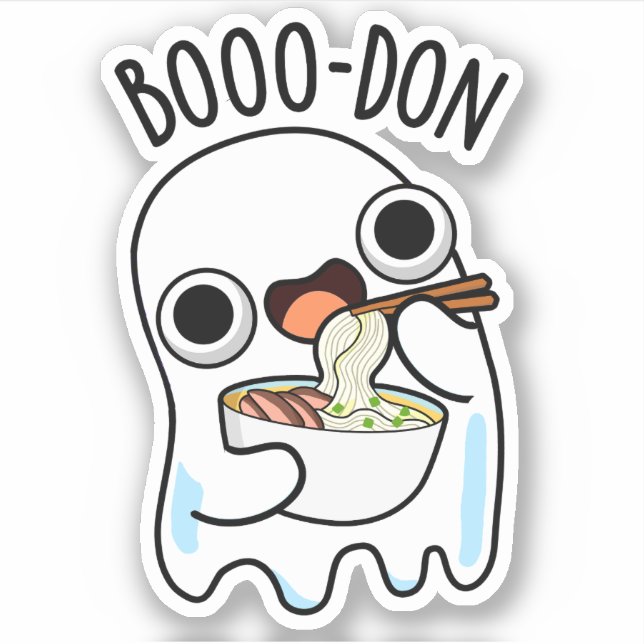 Adesivo Boo-don Funny Ghost Udon Pun (Frente)