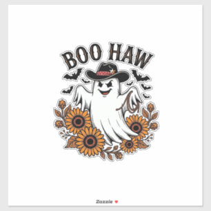 Adesivo Boo Haw Cowboy Fantasma Girassóis Morcegos Hallowe