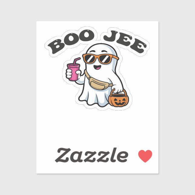 Adesivo BOO-JEE Ghost – Funny Boujee Halloween Design (Folha)