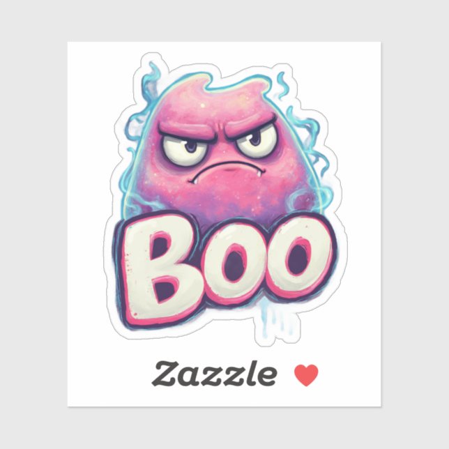 Adesivo Boo Sticker | Decano Ghost Grumpy Grumpy | Engraça (Folha)
