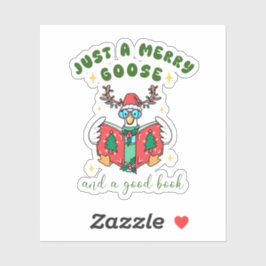 Adesivo Book Lover Christmas Merry Goose