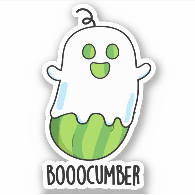 Adesivo Booocumber Funny Ghost Cucumber Pun (Frente)