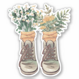 Adesivo Boots e flores selvagens de caminhada