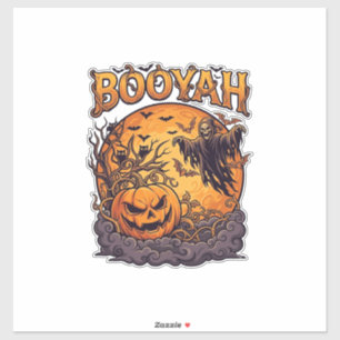 Adesivo Booyah Halloween Abóbora Ceifador Laranja Lua_1
