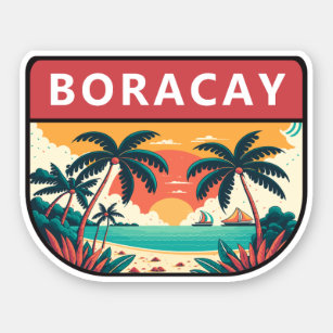Adesivo Boracay Filipinas Retro Emblem