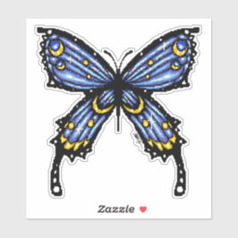 Adesivo Borboleta azul ixelada