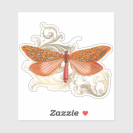 Adesivo Borboleta de Colheita Laranja