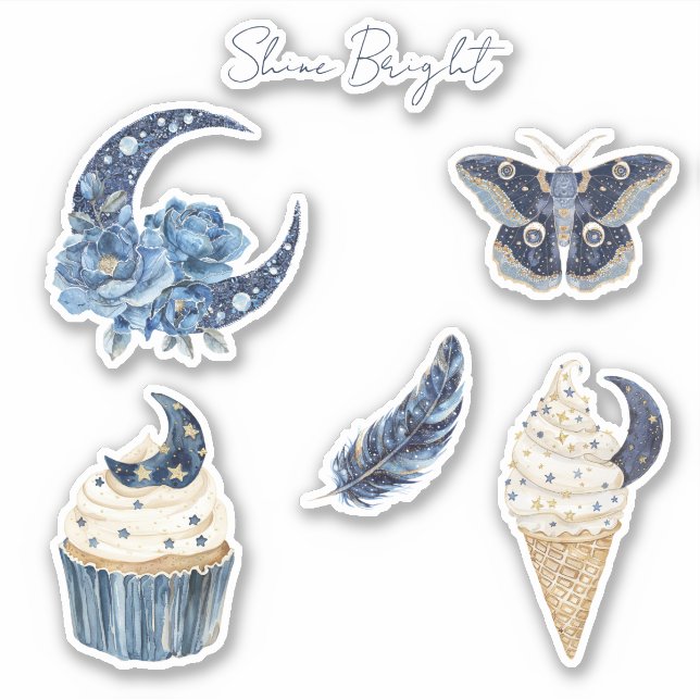 Adesivo Borboleta de Cone de Sorvete de Cupcake da Lua Flo (Frente)