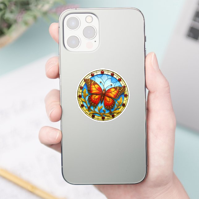 Adesivo Borboleta de vitral (Telefone)