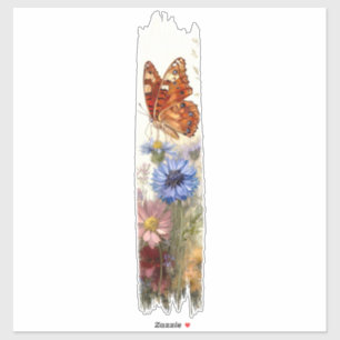 Adesivo Borboleta Entre Flores Selvagens - Pintura De Brus