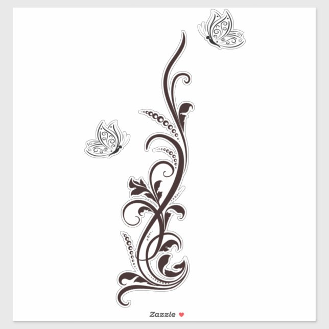 Adesivo Borboleta Floral Filigree (Folha)