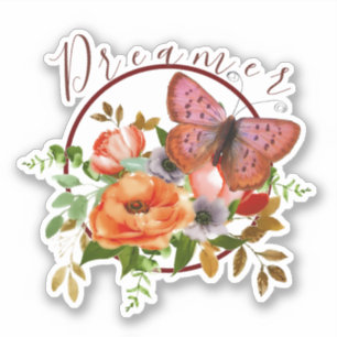 Adesivo Borboleta floral personalizada