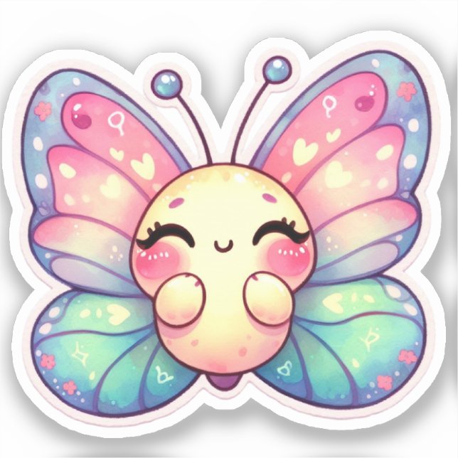 Adesivo Borboleta Kawaii (Frente)