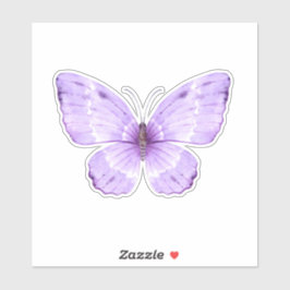 Adesivo Borboleta púrpura de aquarela branca