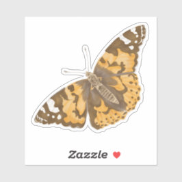 Adesivo Borboleta Realista Laranja e Marrom Desenhada à Mã