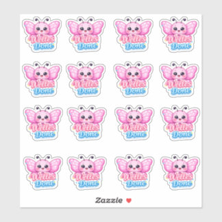 Adesivo Borboleta Rosa Kawaii Recompensa de Aluno Bem Feit