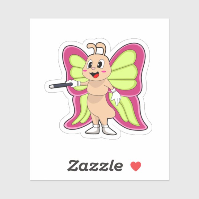 Adesivo Borboleta Varinha mágica (Folha)