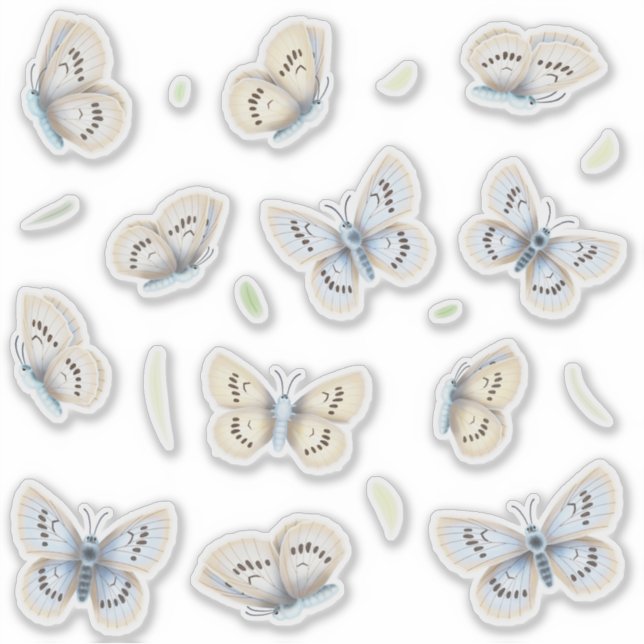 Adesivo Borboletas bonito Janela e Espelho Transparentes (Frente)