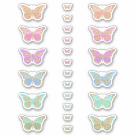 Adesivo Borboletas Brilhantes de Pastel Colorido