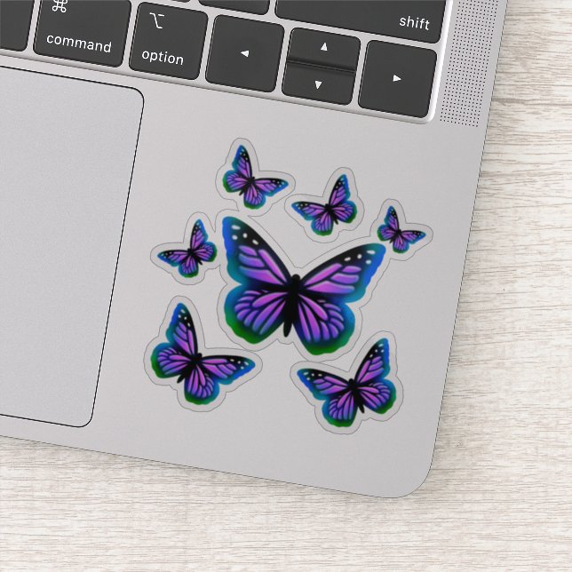 Adesivo Borboletas monarcas | Borboletas roxas, azuis e co (Detalhe)