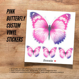 Adesivo Borboletas rosa/púrpura Vinil personalizado decor