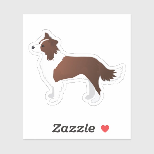 Adesivo Borda Collie Red Dog Breed Side View Silhouette (Folha)