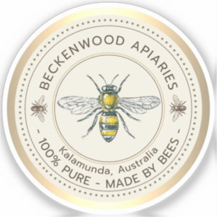 Adesivo Borda Dourada Apiácea Amarela-Mel