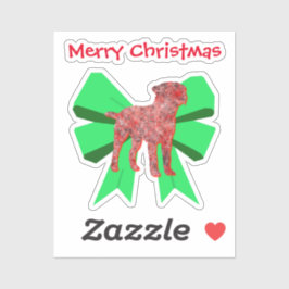 Adesivo Borda Terrier Red Dog e Arco Verde Natal