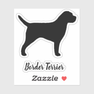 Adesivo Borda Terrier Silhouette Dog Brey Sticker