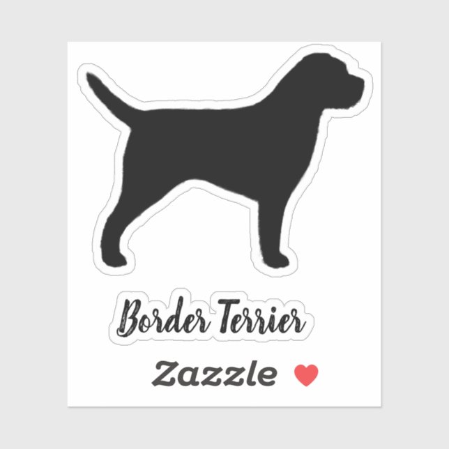 Adesivo Borda Terrier Silhouette Dog Brey Sticker (Folha)