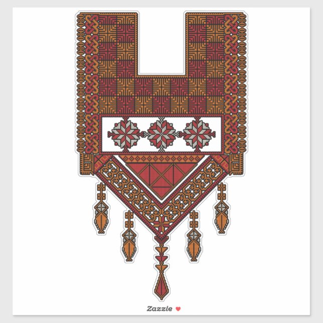 Adesivo Bordado de Tatreez Palestino | Arte palestina (Folha)