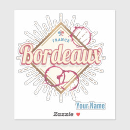 Adesivo Bordeaux Nouvelle-Aquitaine França Retro Wine