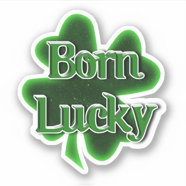 Adesivo Born Lucky St. Patrick's Day (Frente)