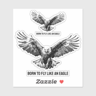 Adesivo Born to Fly Bald Eagle Custom-Cut Vinyl Sticker