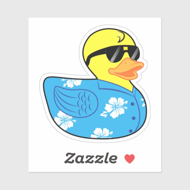 Adesivo Borracha Ducky na Camisa Havaiana Aloha (Folha)