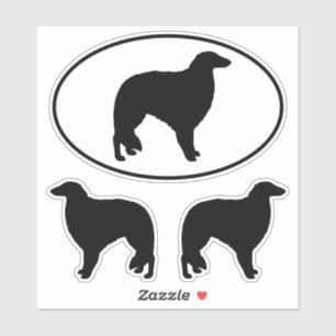 Adesivo Borzoi Dog Breed Silhouettes Vinyl Sticker Set