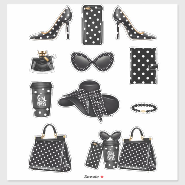 Adesivo Boss Lady Sticker Decalta Patilhas de Ponto A (Folha)