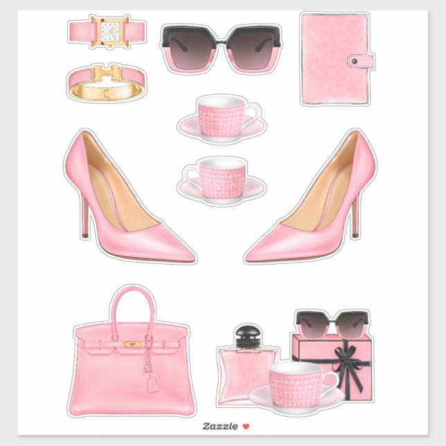 Adesivo Bossy Lady Sticker decalta Pink Bossy Decal Sticke (Folha)