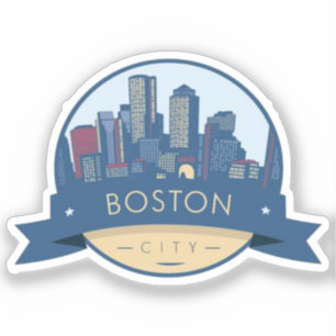 Adesivo Boston City Skyline, linha do horizonte de boston 