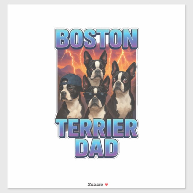 Adesivo Boston Terrier (Folha)