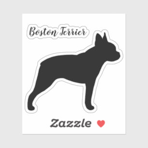 Adesivo Boston Terrier Silhouette Dog Brey Sticker