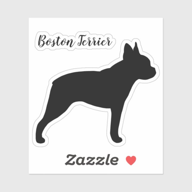 Adesivo Boston Terrier Silhouette Dog Brey Sticker (Folha)