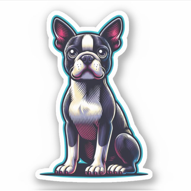 Adesivo Boston Terrier Vinyl Sticker (Frente)