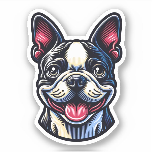 Adesivo Boston Terrier Vinyl Sticker (Frente)