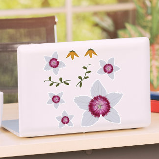 Adesivo Botânica Floral De Elegante Dianthus Desenhada À M