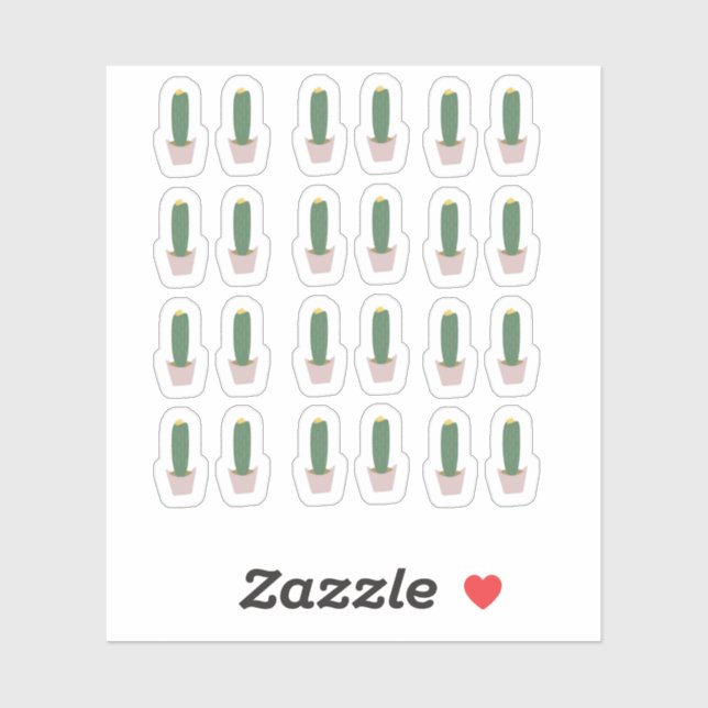 Adesivo Botânico de Cacto Alto em Vaso (Folha)